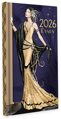 Claire Coxon Art Deco 2026 Slim Weekly Diary | Hardback Pocket Planner with Forward Planning & Original Art Deco Artwork