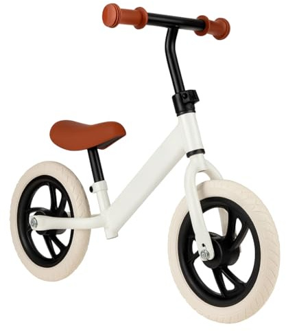 Acomoda Textil – Bicicleta de Equilibrio Infantil sin Pedales con Manillar y Asiento Ajustables para Aprendizaje Temprano, Coordinación y Diversión Segura al Aire Libre y Desarrollo Motor. (Blanco)