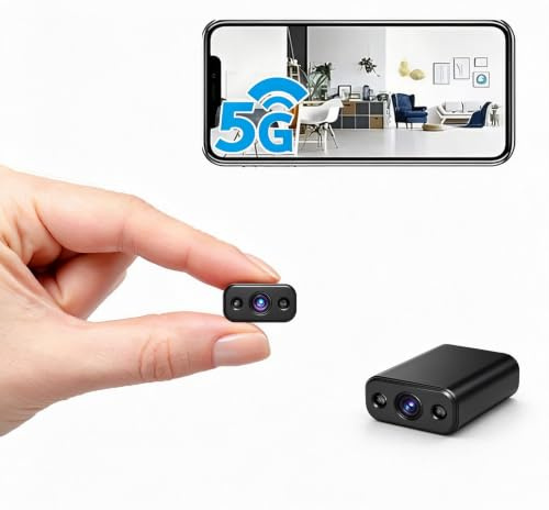 XNJ Mini Kamera, 4K Überwachungskamera Innen Akku 5G WLAN