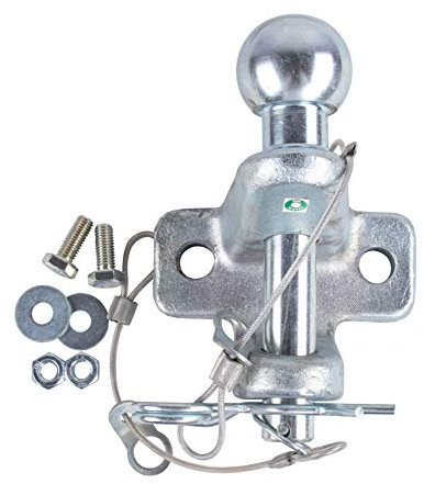 HAFIX Anhängerkupplung Ø 50mm Kugelkopf. Anhängerkupplungskugel Zugmaul für LKW PKW Quad Traktor UVM. Doppelkupplung bis zu 3,5T Kombikupplung Kupplungskopf in Silber.