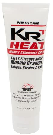 KRT Heat Muscle Cramp Relief and Endurance Cream - Fast and Effective Relief for Muscle Fatigue, Strains, and Cramp Pain, Pain Relief Cream, Muscle Cream for Deep Pain, Back Pain Relief