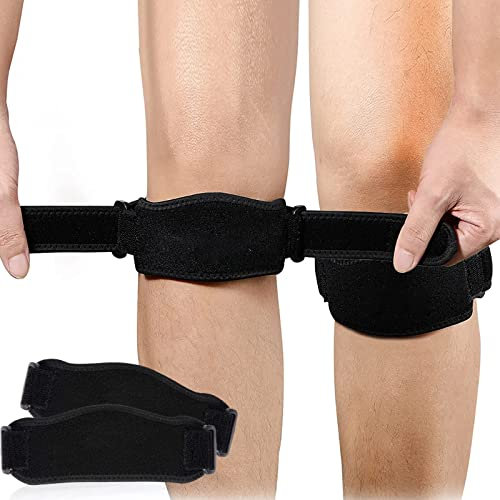 2 Pezzi Ginocchiere Sportive Tutore Ginocchio Fascia Ginocchio per Tutore I Problemi al Ginocchio e Tendine Fascia per Comune Protezioni da Baseball Tennis Pallavolo Jogging Bicicletta Arrampicata