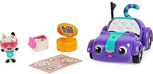 Gabby et la Maison Magique - Gabby Dollhouse - Véhicule Chabriolette - Voiture Avec 1 Figurine Et 2 Accessoires - Dessin Animé Jouet Maison De Poupée - Jouet Enfant 3 Ans Et +