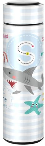 KAAVIYO Tier Fisch Ozean Cartoon Streifen Wasserflasche Wasserkanne Edelstahl Isolierte Isolierflasche Auslaufsicher