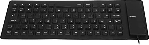 KIMISS Portable and Lightweight USB Wired Silicone Keyboard, Fully Sealed, Silent and Comfortable, Perfect for PC, Ideal Computer Accessories & Peripherals (Black)