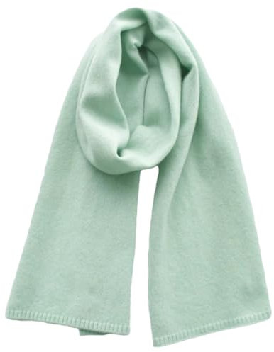 Wollschal für Damen und Herren, einfarbig, warm, gestrickt, mint, Adults 152CM