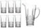 Reldor Clear 1.58L Glass Jug and Tumbler Set, Crystal Effect Water Juice Glasses Tumblers & Pitcher Jug, Ideal for Cold Water, Wine, Coffee, Milk and Juice Beverage, Set of 7