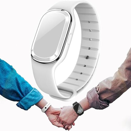 Ultrasonic Mosquito Repellent Bands Ultrasonic Anti-Insect Bracelet Electronic Watch for Children and Adults Camping Climbing Hiking (White)