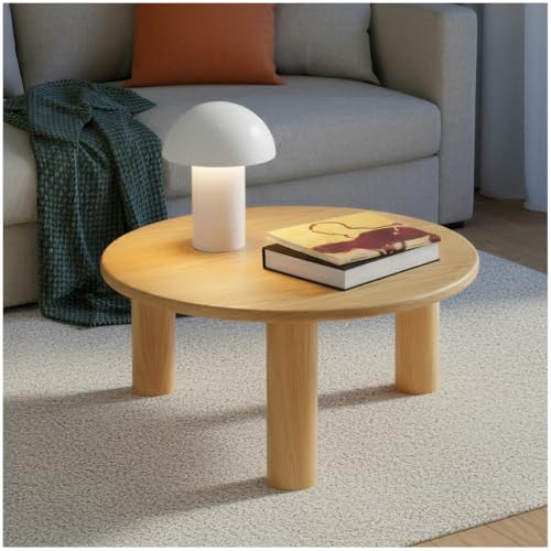 tectake® Table Basse Salon Ronde Ø80 x 35.5 cm, 3 Pieds en Bois Massif, Plateau en MDF plaqué, Max. 50 kg, Table d'appoint Moderne, Bout de Canape, Meuble d'appoint, Décoration Salon, Chambre, Bureau