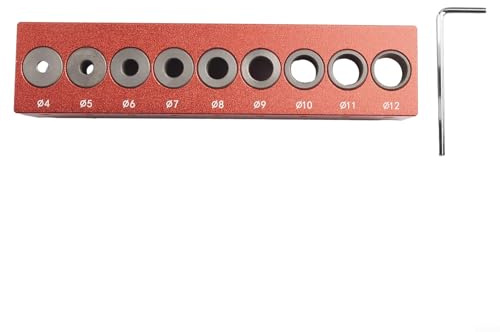 Jotekonoby Plantilla vertical de agujero de bolsillo para carpintería, guía de perforación de tacos con juego de bujes de guía de taladro de aleación de aluminio de 4 a 12 mm, herramienta de