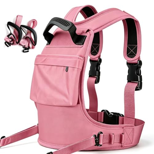TECKZOON Harnais d'entraînement de ski et de snowboard pour enfants, aide à l'apprentissage du ski réglable avec sac à dos, ceinture de sécurité et poignée de levage, contrôle de vitesse pour