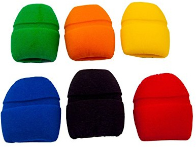 6er Set deetech WS-6c-R Mikrofon Windschutz Popschutz, farbig, mit Rezess