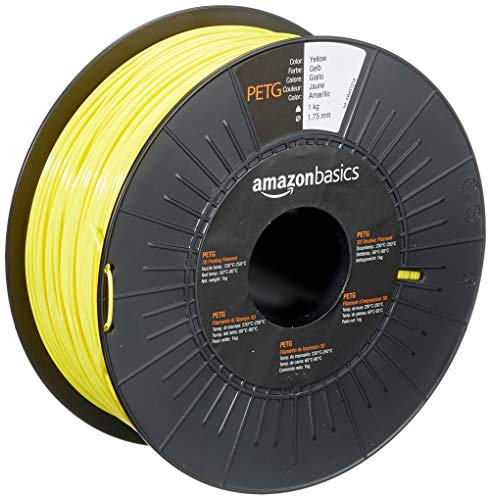 Amazon Basics 3D-Drucker-Filament aus PETG-Kunststoff, 1.75 mm, Gelb, 1-kg-Spule