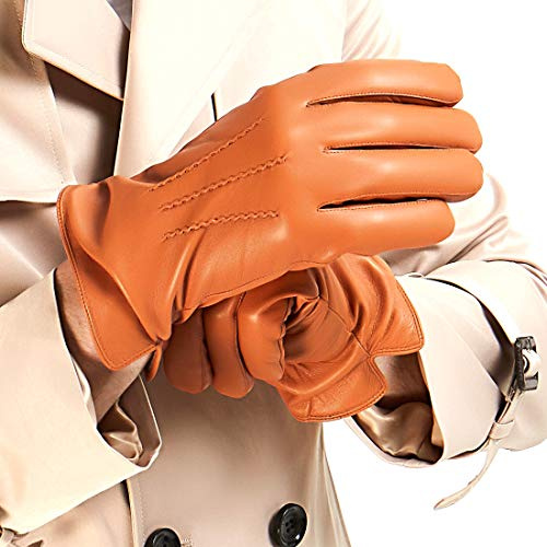 MGGMOKAY Herren Lederhandschuhe Kaschmir gefüttert