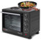TurboTronic EV35TS Dual Hobs Mini Oven 35L - Double Glazed Multifunction Table Top Oven with Timer for Baking, Grilling, Roasting, and Toasting - Grill Rack, Tray & Rotisserie Skewer Included