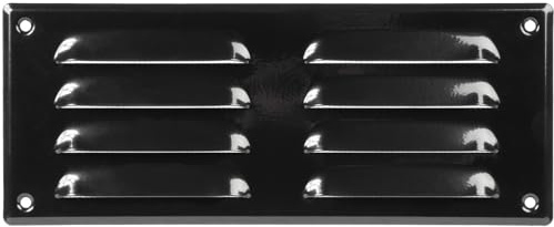 Repa Market Grille d'aération noire de 260 mm x 105 mm – Grilles d'air de retour en acier – pour plafond et paroi latérale – HVAC – avec écran de protection contre les insectes