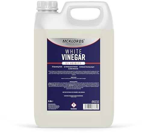 McKLords Commercial - White Vinegar - 5% Acidity | Multi Surface Cleaner - 2.5 Litre