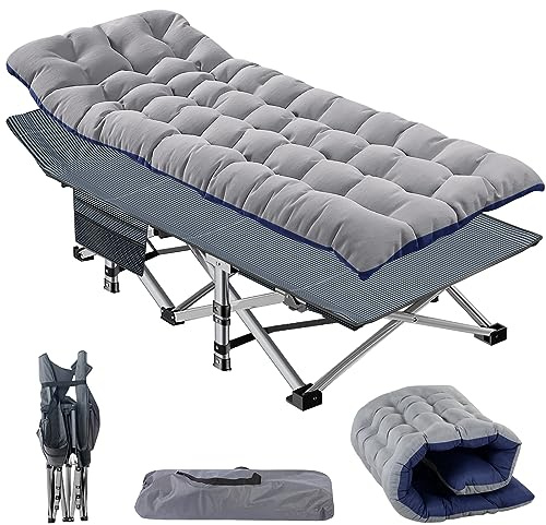 Ryuhic Feldbett Klappbar mit Matratze, Campingbett Breite 68cm Tragfähigkeit 400kg, Klappbett/Gästebett Mit Aufbewahrungsbeutel, Relax Liege/Geeignet für Strandgärten, Camping, und Entspannung