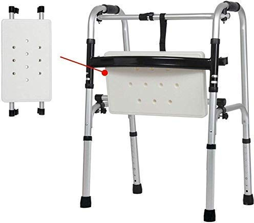 Deambulatore in alluminio per sedie a rotelle Bastone da passeggio per disabili Telaio da passeggio per anziani, portatile pieghevole con un pulsante (Colore: Senza tavola, Dimensioni: Senza ruota),O