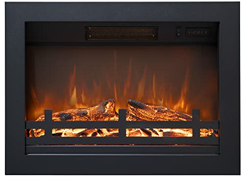 Rodalflame 60cm Largeur Insert de cheminée électrique avec 4 flammes de luminosité réglable et protection contre la surchauffe