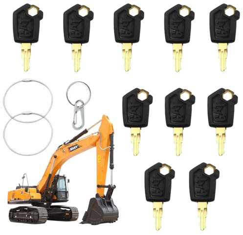 Caterpillar Lot de 10 clés d'allumage universelles 5P8500 pour machines lourdes/bulldozer de Caterpillar Équipement lourd Interrupteur d'allumage Clé de démarrage de rechange