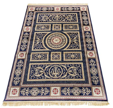 Alfombra RUBINE 350 Imperial azul decoración clásica barroca oriental tradicional 200 x 290 cm. Alfombra para salón, salón, dormitorio, entrada, pasillo.