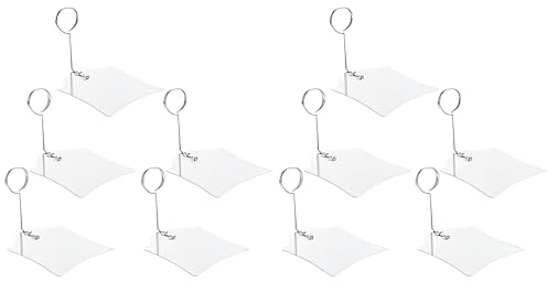 Nicear 10 stycken Etikettklämmor Matskylthållare Metall Desktop Kort Display Stativ Bord Antal Hållare Supermarket Buffé Förvaring Prislappar Ställ