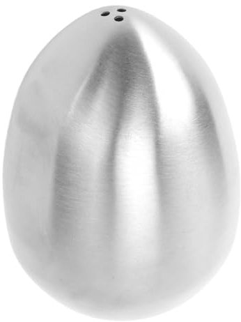 Salero de acero inoxidable con forma de huevo, dispensador a prueba de fugas, cocina, hogar, restaurante (plata)