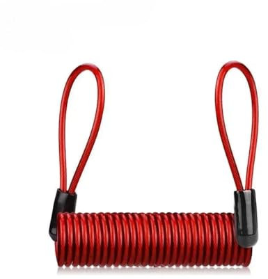 SLAHAJ Soporte Rueda Candado de Resorte para Bicicleta con Cable antirrobo,recordatorio de Seguridad para Bicicleta, protección antirrobo para Motocicleta, 120-145 cm Soporte Elevacion Moto(Red)