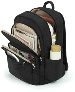 Gyios Rucksack wasserdichte Frauenschule Großer College -Laptop -buchbag -Reise -rucksäcke Für Arbeit Und Studium-schwarz