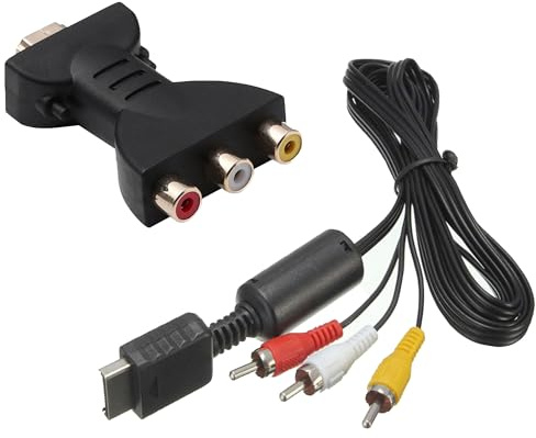 1080P HDMI to AV Adapter, PS2 PS3 AV Cable, 1.8M/6Ft AV to RCA Cable, High-Definition HDMI to 3 RGB RCA Adapter Digital Signal Converter and Composite lead Cord