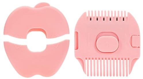 Sewroro 2 In 1 Haarschneider Kamm Apfelform Doppelseitiger Haarschneider aus Kunststoff Sicherer Kleiner Trimmer für Kleinkinder und Mädchen Tragbar für Feines Babyhaar und Spliss
