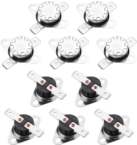 QUARKZMAN 5 Stück KSD301 Thermoschalter, 70℃ Normal Geschlossen Temperaturschalter 250V 10A Thermostat Bakelit Bimetall Thermoschutz für Mikrowellen, Backöfen, Kaffeemaschinen