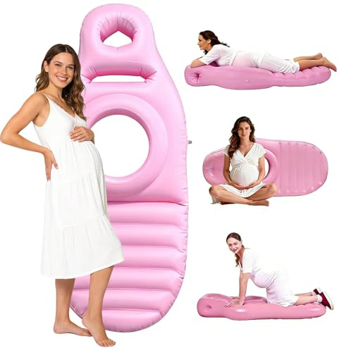 nplaseta Pink Cuscino Gonfiabile per La Gravidanza, Tappetino da Yoga per Donne Incinte con Foro, per Un Supporto Ottimale Durante Il Sonno, Supporto per Il Pancione