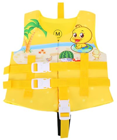 Generisch Gilet de sauvetage pour enfant pour petite et grande flottabilité pour un bain sûr dans la piscine, mer, gilet léger avec sangles réglables (jaune, 1-2 ans)