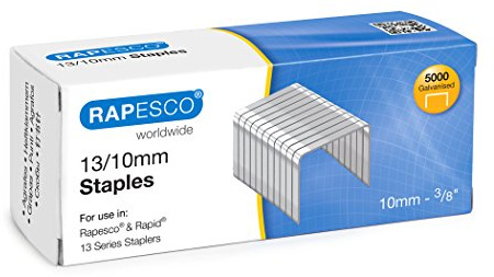 Rapesco S13100Z3 Grapas Galvanizadas Tipo 13/10 mm para Grapadora de Pared, Paquete de 5000