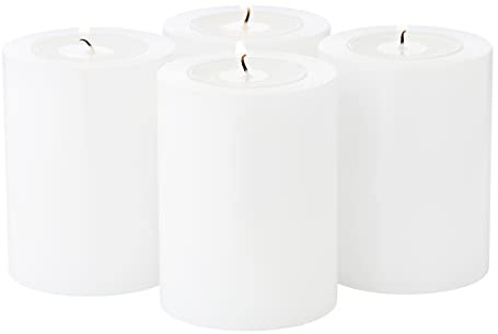 EDZARD 4-sats värmeljushållare permanentarax Cornelius, vit, höjd 8 cm, diameter 6 cm, lämplig för kommersiella värmeljus och transparenta högre värmeljusare, värmebeständig upp till 90 grader