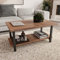 Gozos Huesca Couchtisch - massiv aus Kiefer - Coffee Table aus massiven Holz in 100x60cm - Couchtisch Retro mit schwarzen Füßen aus Metall - Einzelstück nach Landhausstil in Handarbeit gefertigt
