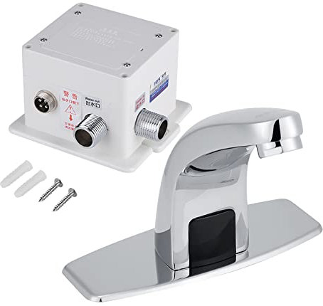 Rubinetto Automatico del Sensore a Infrarossi, Rubinetto Dell'acqua Fredda del Lavandino Rubinetti del Lavandino del Bagno Touchless con Scatola di Controllo per Mani Libere