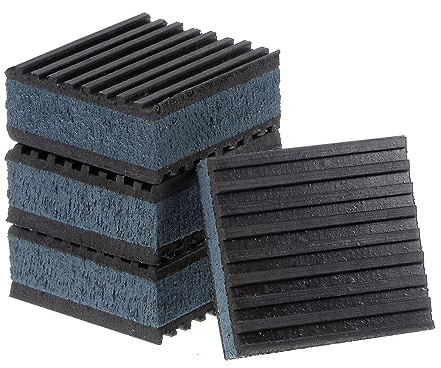 QUARKZMAN 4Stk Gummi Anti-Vibrationspads Vibrationsdämpfer 2 x 2 x 7/8 Isolationspad Vibrationsisolationspads Gerippte Matten mit EVA-Mitte für Waschmaschine Luftkompressen Laufband