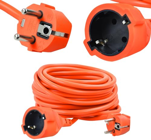 Rexxer | Garten-Verlängerungskabel | Solide Konstruktion | Mit Erdung | Universal einsetzbar | Sicher in der Anwendung | Feuchtigkeits- und Schmutzbeständig | Kabel 3 x 1,5 mm2 | Länge 10 m | IP20