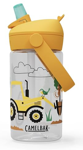 CAMELBAK THRIVE FLIP STRAW KIDS 14OZ Sportflasche – auslaufsicher – kindgerechte Größe – einfacher Trinkverschluss – ideal für unterwegs – Tractors And Trees, Größe: OS