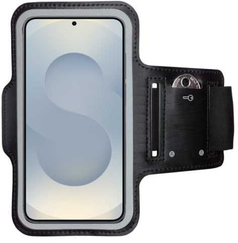 CoverKingz Sportarmband för Samsung Galaxy S25 – armband med nyckelfack – sportarmband för mobiltelefon svart