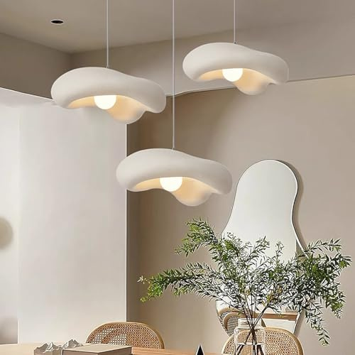 MyLjp Hänglampa Wabi Sabi Stil Hänglampor Polystyren Blomma Hänglampa Vintage Restaurang Ljuskrona E27 Nordisk Stil Kök Matsal Vardagsrum Hänglampa(Beige,A 3 packs)