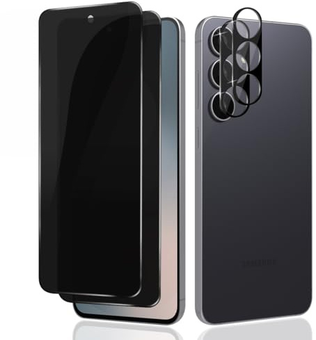 Teenrpov [2+2 Stück Sichtschutz für Samsung Galaxy S25 FE für Panzerglas, Sichtschutzfolie und Kameraschutz, 9H Härte, Privacy, Anti-Spy Schutzglas, Anti-Spion, Anti-Kratzen Displayschutzfolie