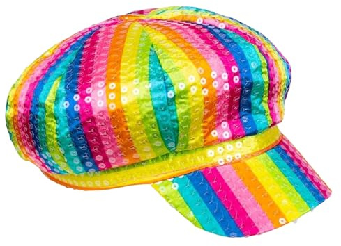 GWAWG Lollipop Rainbow Clown Hut für Erwachsene, Lustiger Partyhut mit Pailletten, Bunter Clown Accessoire für Karneval, Fasching, Halloween, Candy Kostüm Damen & Herren, Lustige Kopfbedeckung