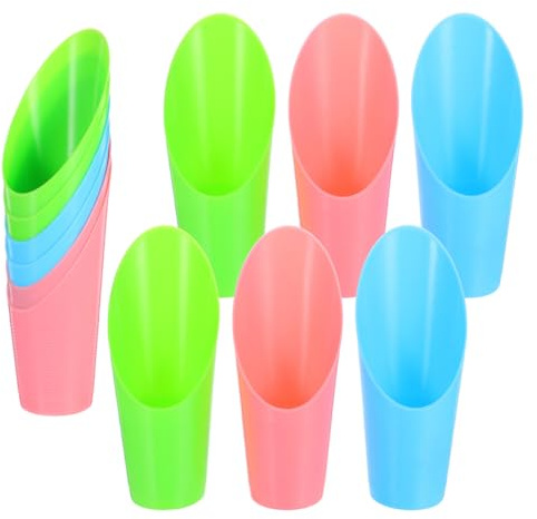 COLLBATH Set 12 Palette per Terriccio in Plastica Colorata per Piante Grasse, Piccole Pale per Invasatura e Trapianto in Giardino, Attrezzi Salvaspazio per Micro Paesaggi e Decorazioni