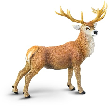 Venado Rojo Macho 10.7cm | Figura de Animal de Zoológico | No tóxico y libre de BPA | Apto para niños de 3 años en adelante | Safari Ltd