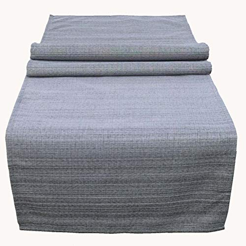 KAMACA Outdoor Tischdecke Gartentischdecke Garden - die perfekte Textile Decke für drinnen und draußen fleckabweisend witterungsbeständig knitterfrei (grau - meliert, Tischläufer 40x140 cm)