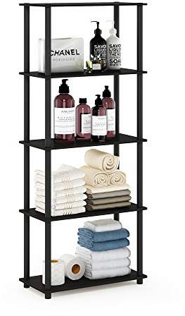 Furinno Turn-N-Tube Espositore multiuso a 5 livelli, Espresso/Nero